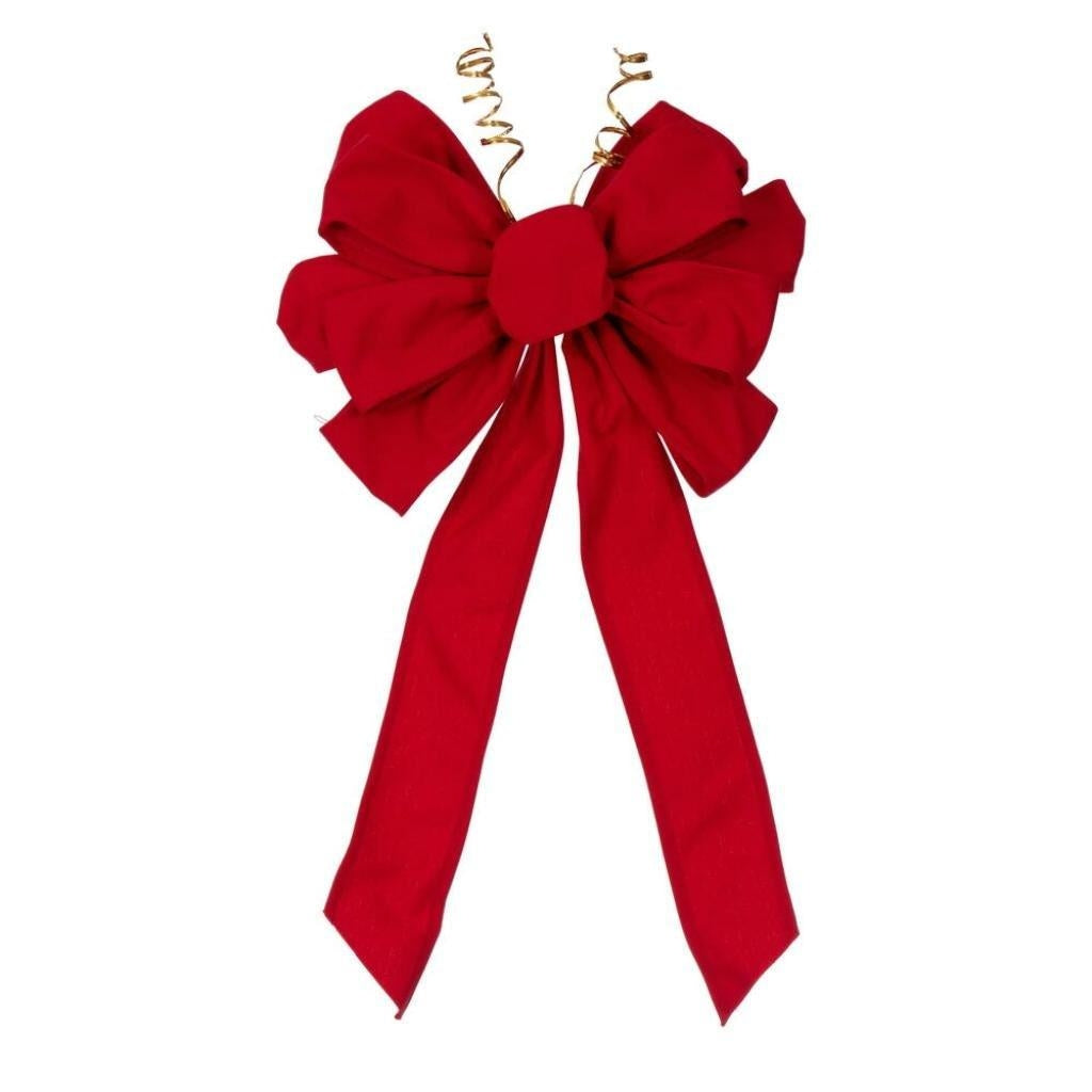 12" x 18" Red 11-Loop Canvas Christmas Bow