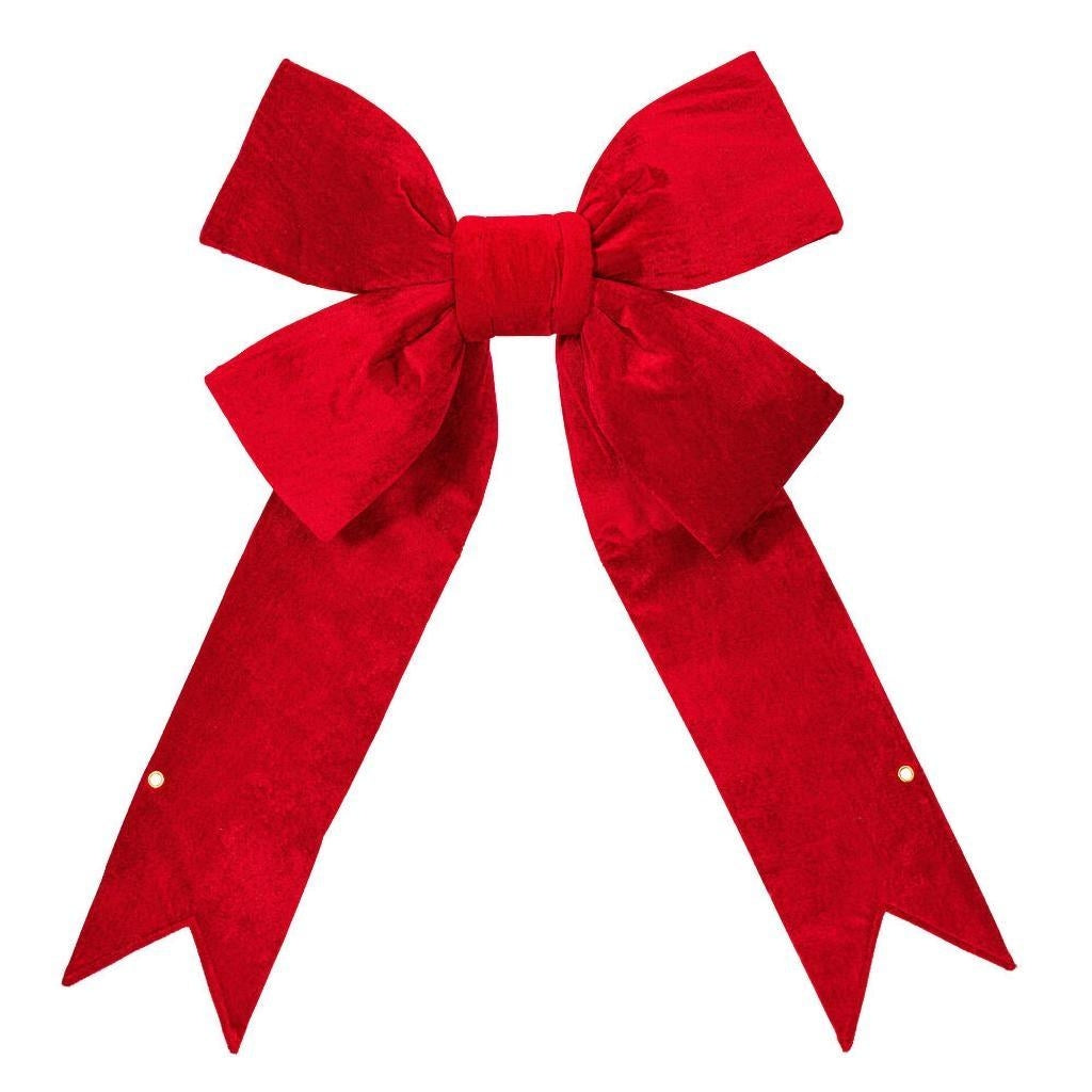 30" x 37.5" Red Velvet Outdoor Christmas Bow
