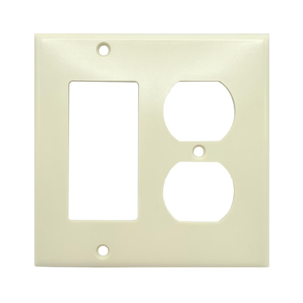 Leviton 2 Gang Ivory Wall Plate