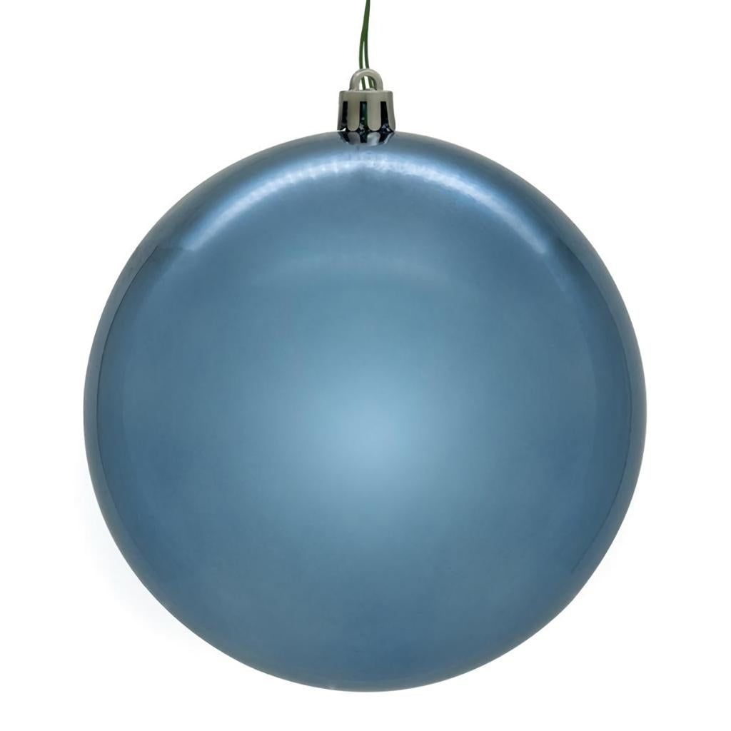 10" Denim Blue Shiny Ball Christmas Tree Ornament