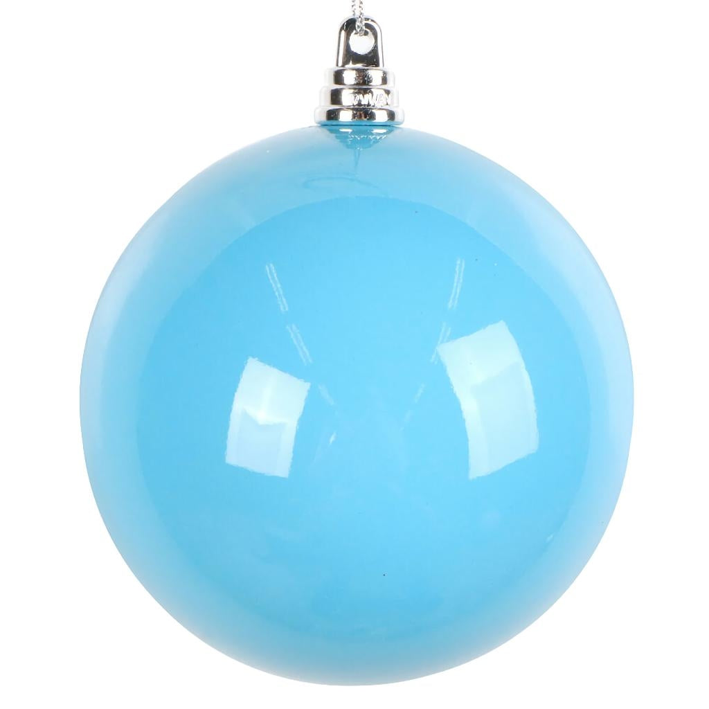 Vickerman 4" Light Blue High-Gloss Ball Ornament (6 pack)
