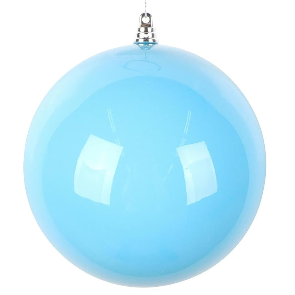 6" Light Blue Enamel High Gloss Ball Ornament (4 pack)