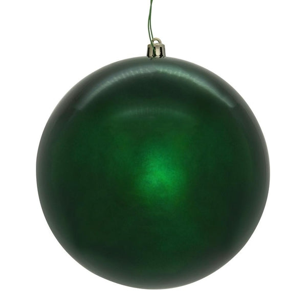 Vickerman 4" Midnight Green Shiny Seamless UV Drilled Christmas Ornament (6 Pack)