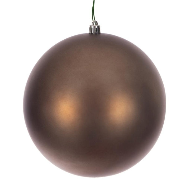 Vickerman 4.75" Mocha Matte / Seamless Ball Ornament (4 pack)