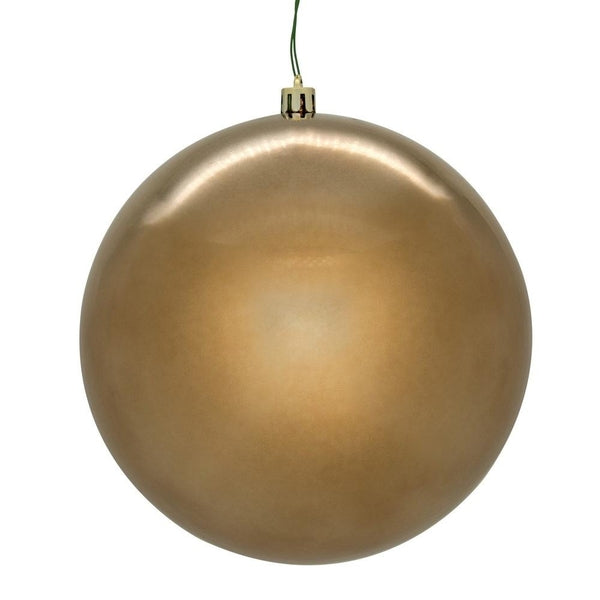 Vickerman 6" Mocha Shiny Ball Ornament (4 Pack)