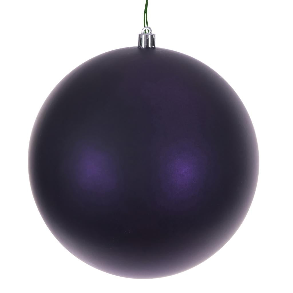 Vickerman 8" Plum Matte Seamless UV Drilled Christmas Ornament