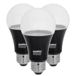 7 watt 120 volt A19 UV Black Light Medium Screw Base LED Light Bulb (3 Pack)