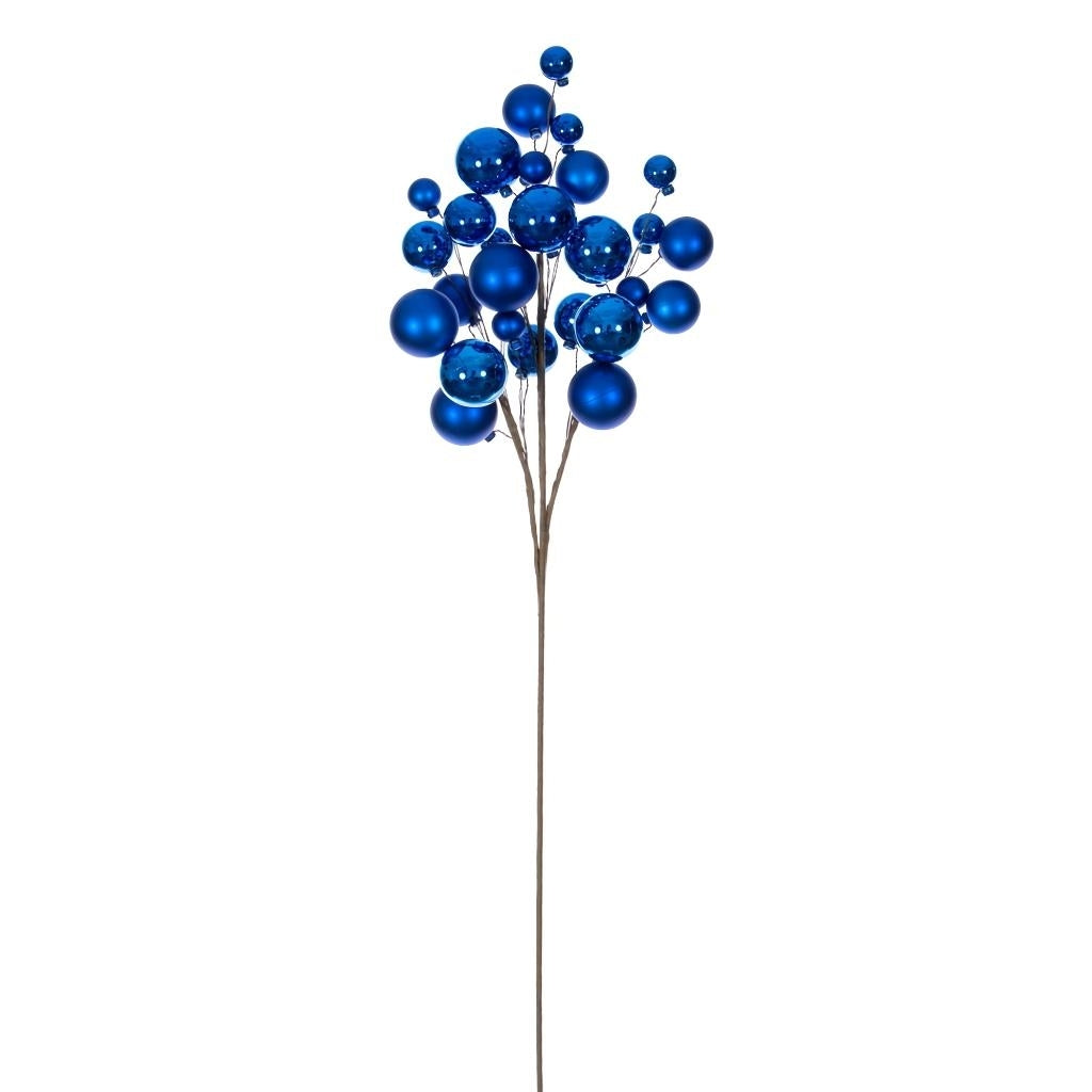 30" Blue Matte/Shiny Ball Ornament Spray