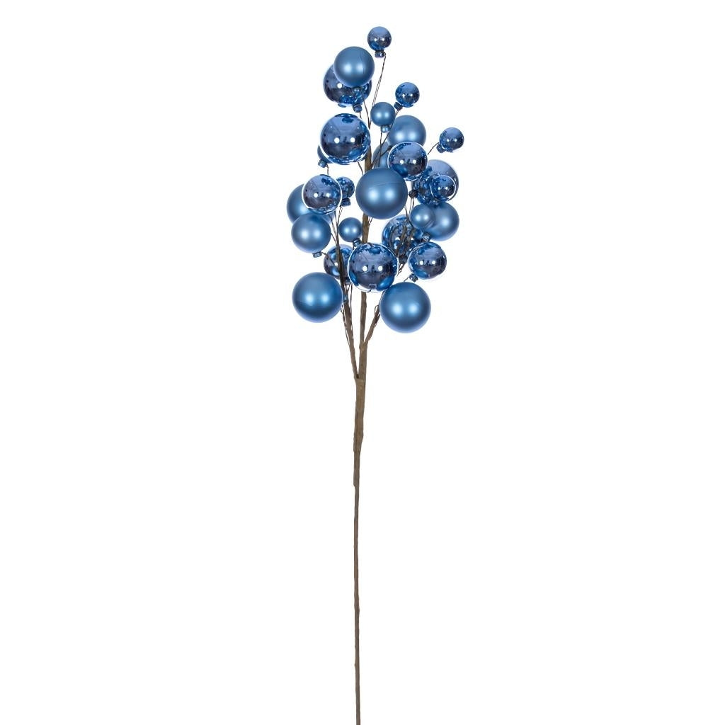 30" Denim Blue Matte/Shiny Ball Ornament Spray
