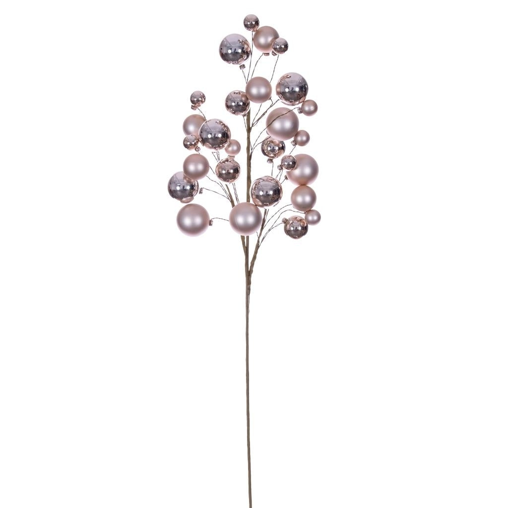 30" Rose Gold Matte/Shiny Ball Ornament Spray