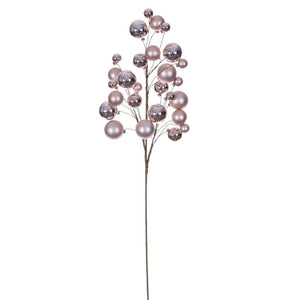 30" Rose Gold Matte/Shiny Ball Ornament Spray
