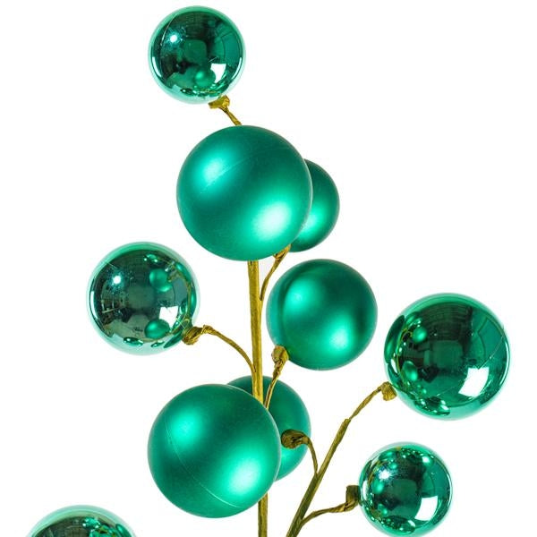 30" Teal Matte/Shiny Ball Ornament Spray - Image 2