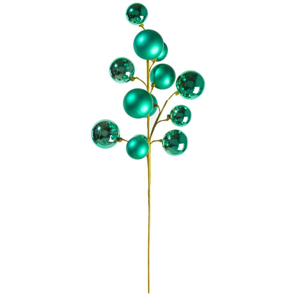 30" Teal Matte/Shiny Ball Ornament Spray