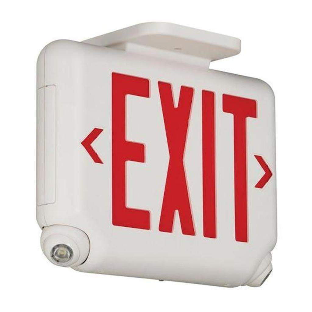 Hubbell 1.65-2.42 watt 120/277 volt LED White / Red Letters Combination Exit Light