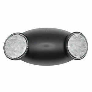 Compact Dual Head 120/277 volt Black LED Emergency Light