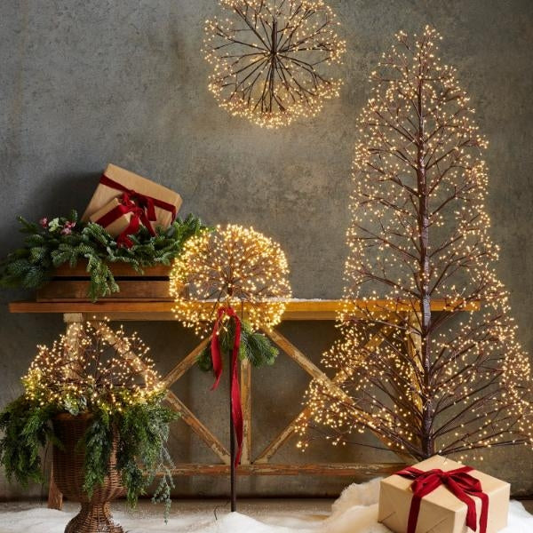 480 Light x 18" Brown Starburst Lighted Orb - Image 2