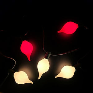 15 Light 14' Matte White and Red Kismet LED Light String - Image 2