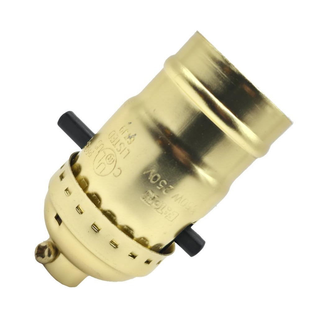 Eaton 250 volt Brass Medium Screw Push Knob Socket