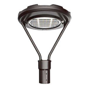 35 watt 120/277 volt Black Finish with Glass Lens 4000K LED Outdoor Post Top Fixture 1