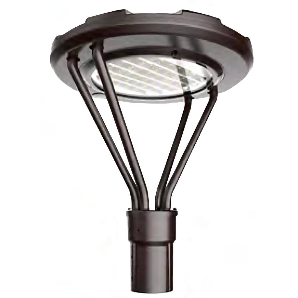 75 watt 120/277 volt Dark Bronze Finish with Glass Lens 4000K LED Outdoor Post Top Fixture 1