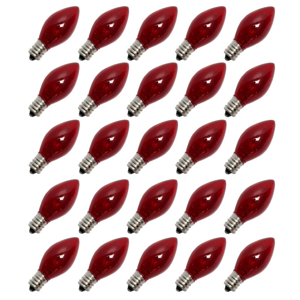 C7 130 volt Candelabra Screw Base Transparent Fuschia (25 pack) 1
