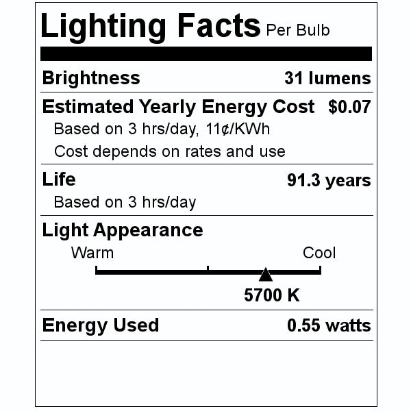 1.2 watt 120 volt S11 Intermediate Screw Base White LED (12 pack) 2