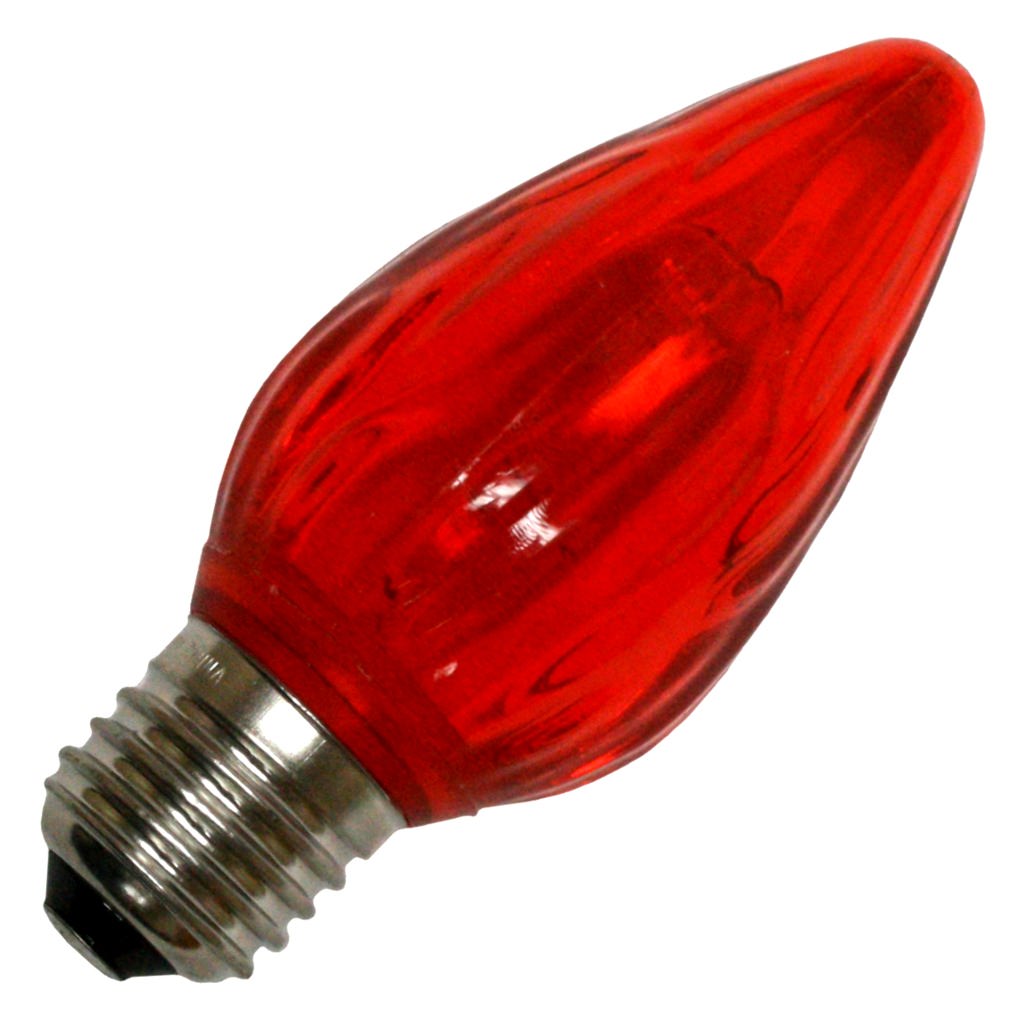 Flame F15 Medium Screw Base Red LED 1
