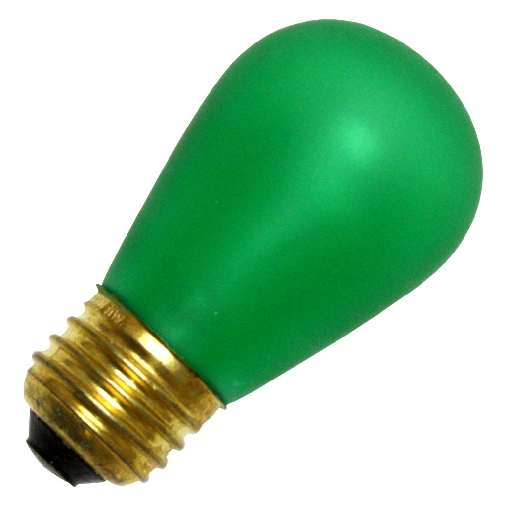11 watt 130 volt S14 Medium Screw Base Emerald 1
