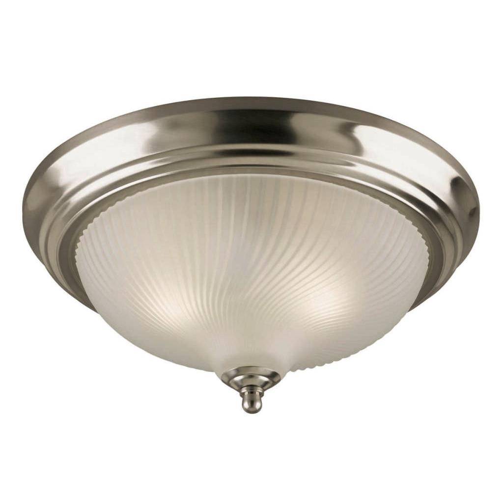2 Light Brushed Nickel Ceiling Light Fixture 1