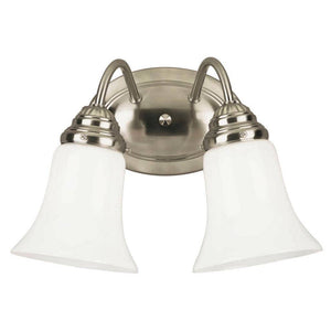 2 Light Brushed Nickel Wall Light Fixture 1