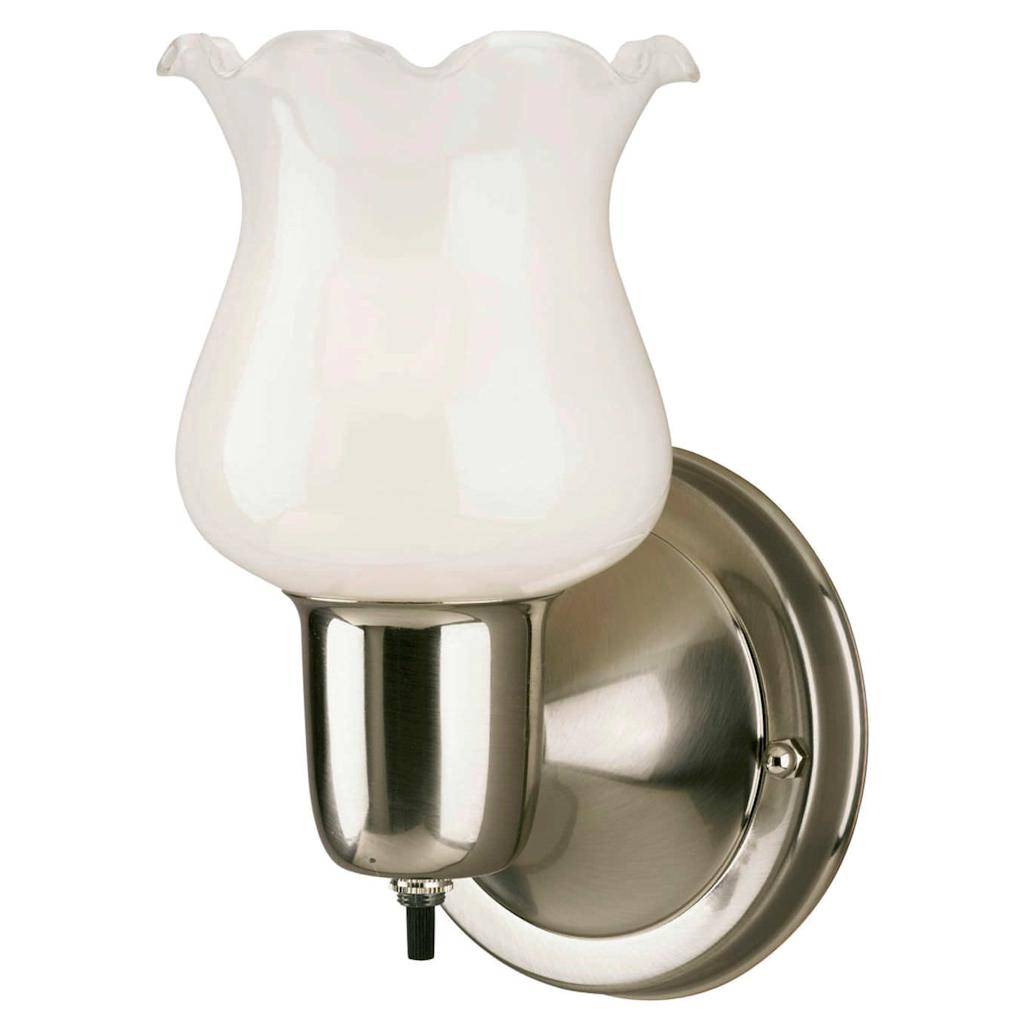1 Light Brushed Nickel Wall Light Fixture 1