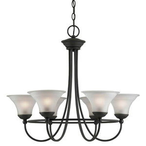 6 Light Weathered Bronze Ceiling Light Fixture 1