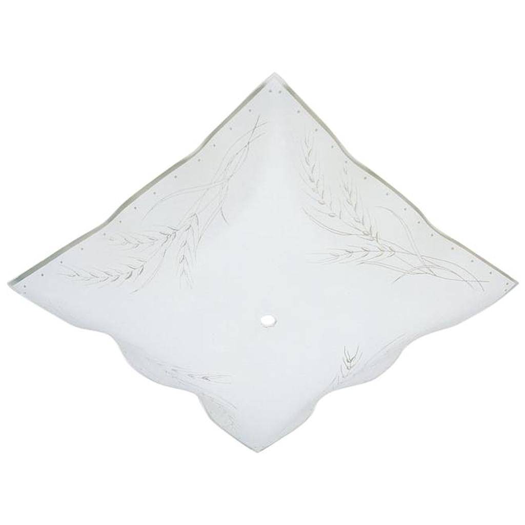12" White Diffuser with Clear Wheat Design 1