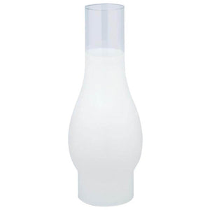 3" Fitter Handblown 10" Frosted Chimney with Clear Band 1