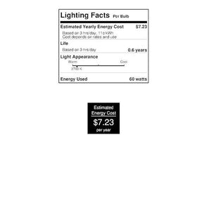 60 watt 120 volt G25 Medium Screw Base Clear / Silver 2