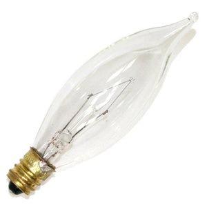 25 watt 130 volt CA8 Candelabra Screw Base 2700K Warm White Clear 1