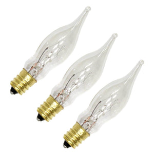 7.5 watt 120 volt CA5 Candelabra Screw Base 2700K Warm White Clear  (3 pack) 1