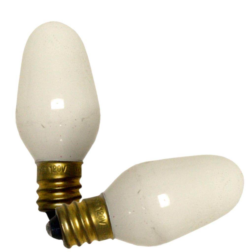 4 watt 120 volt C7 Candelabra Screw Base White (2 pack) 1