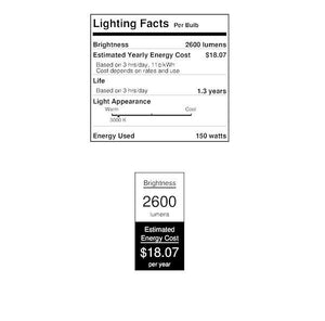 150 watt 130 volt T3 Recessed Single Contact Base 3000K Natural White Dimmable 2