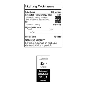 15 watt 120 volt Medium Screw Base 2700K Warm White CFL (2 pack) 2