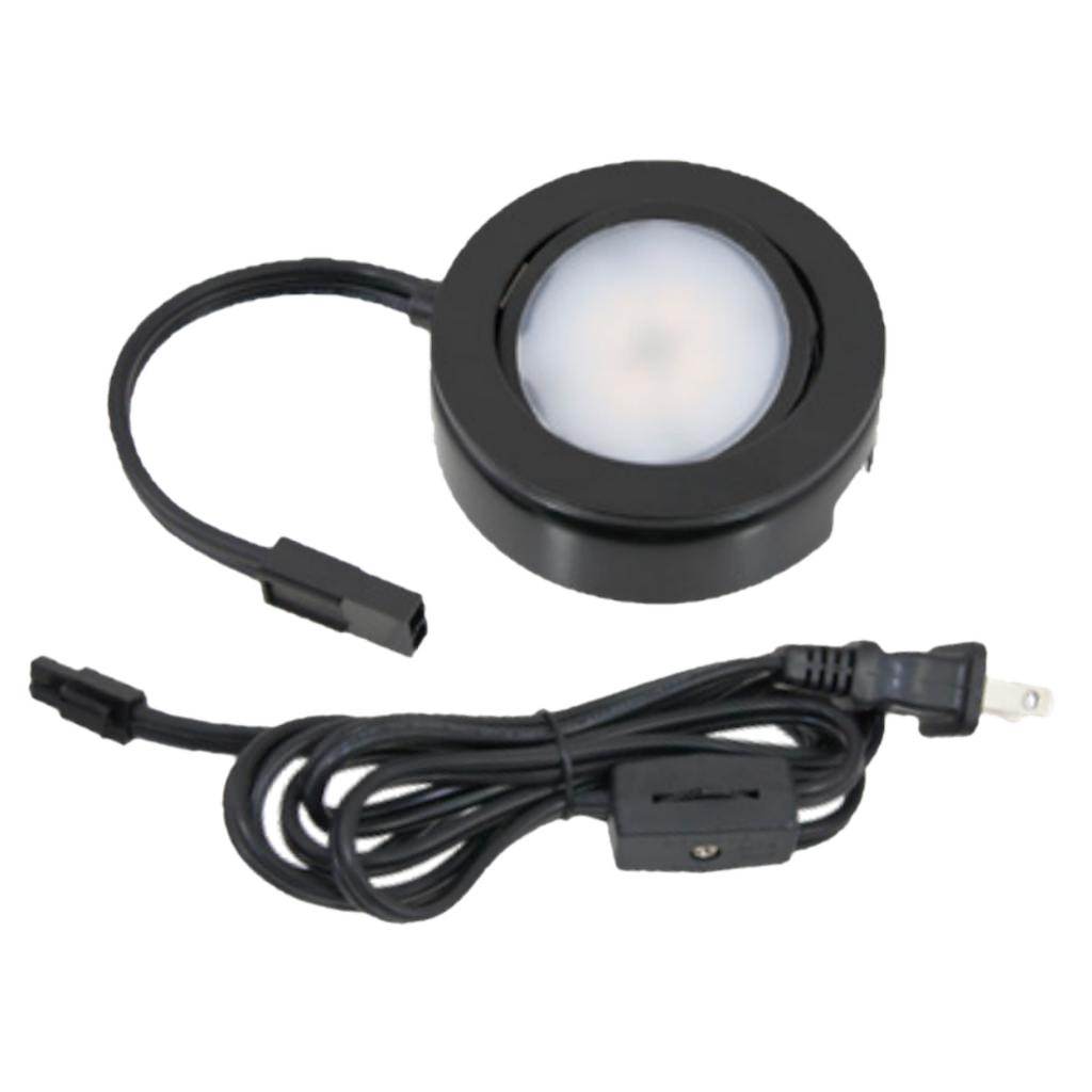4.3 Watt 120 Volt Black 2700K Dimmable Puck Light Kit 1