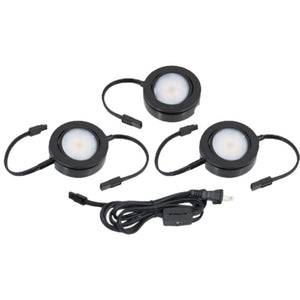4.3 Watt 120 Volt Black 2700K Dimmable Three Puck Light Kit 1