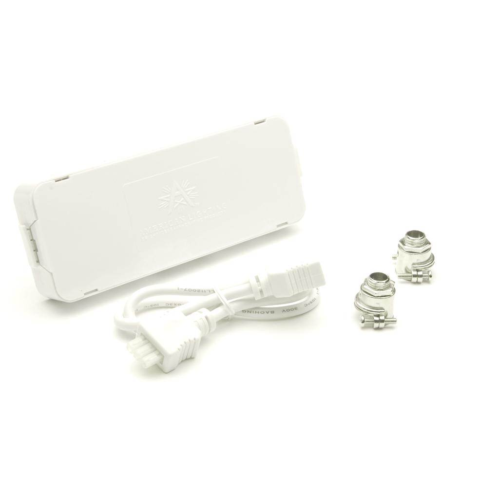 White Direct Wire Junction Box for American Lighting T2 Under Cabinet Light 1