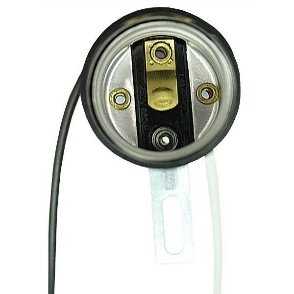 Standard (Medium) Base Phenolic Socket with 6" Leads and Straight Bracket 2
