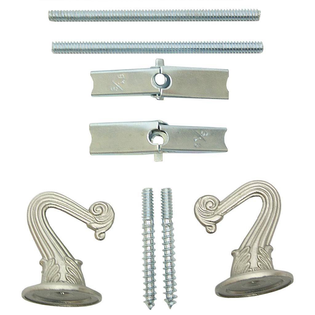 1.5" Brushed Pewter Swag Hook (2 pack) 1