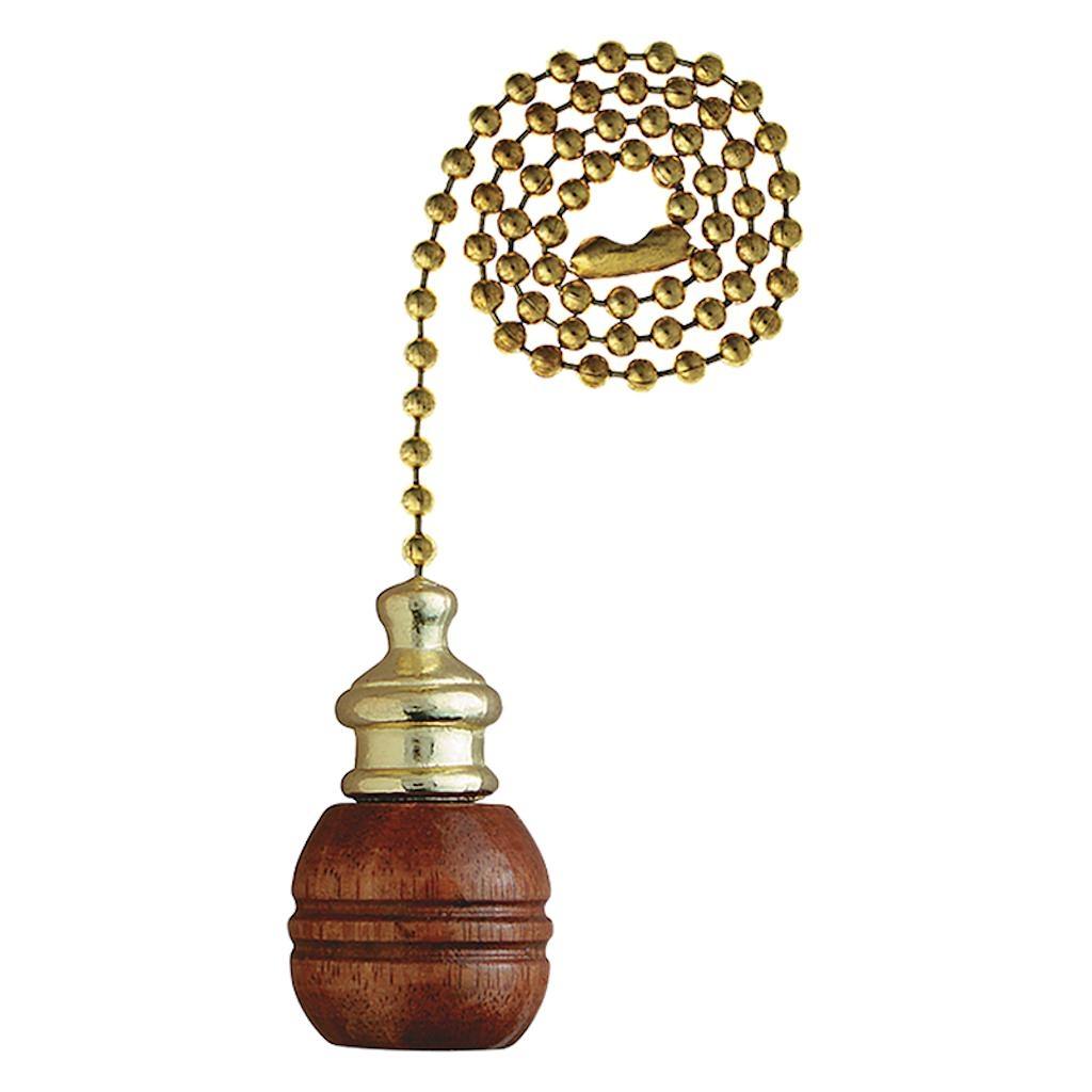Pull Chain with Walnut Sculptured Ball 1