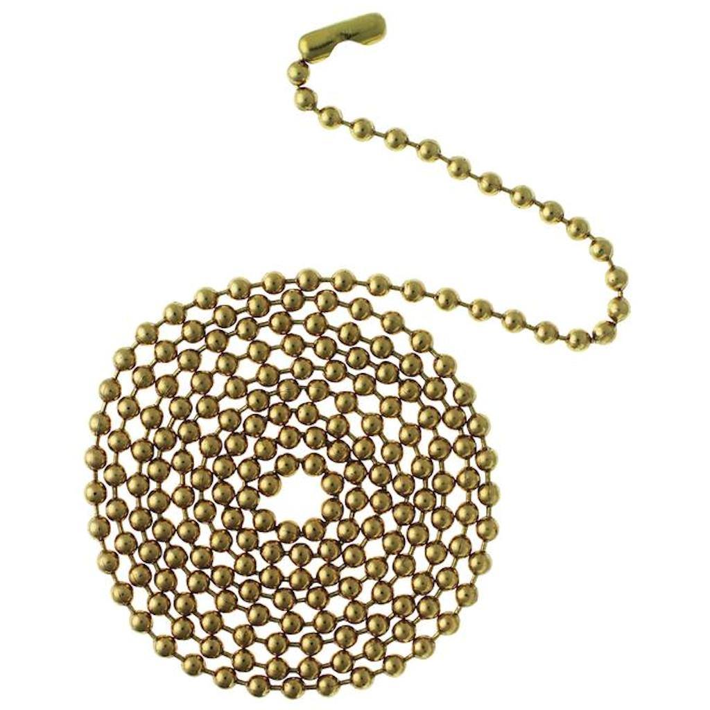 12" Solid Brass Beaded Chain with Connector 1