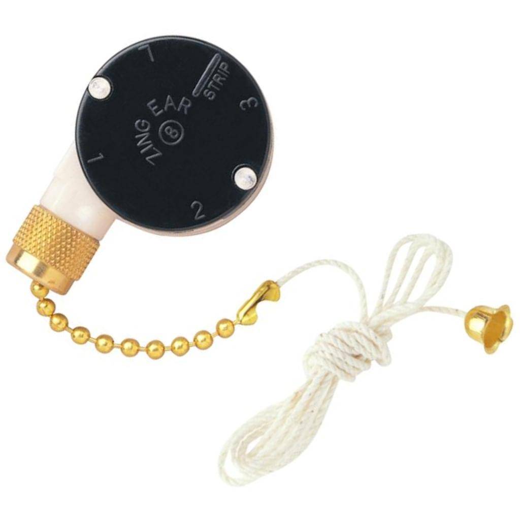 3 Speed Fan Switch with Polished Brass Pull Chain 1