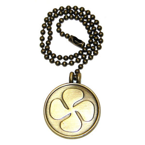 12" Antique Brass Fan Pull Chain 1