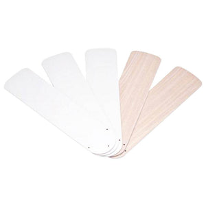 52" Ceiling Fan Reversible White / Bleached Oak Replacement Blades (5 pack) 1